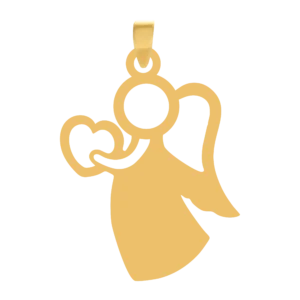 پلاک طلا قلب و فرشته