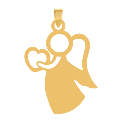 پلاک طلا قلب و فرشته