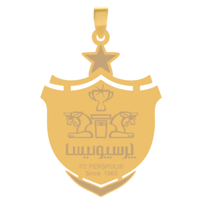آویز هواداری پرسپولیس طلا برش لیزری با طرح نماد تیم