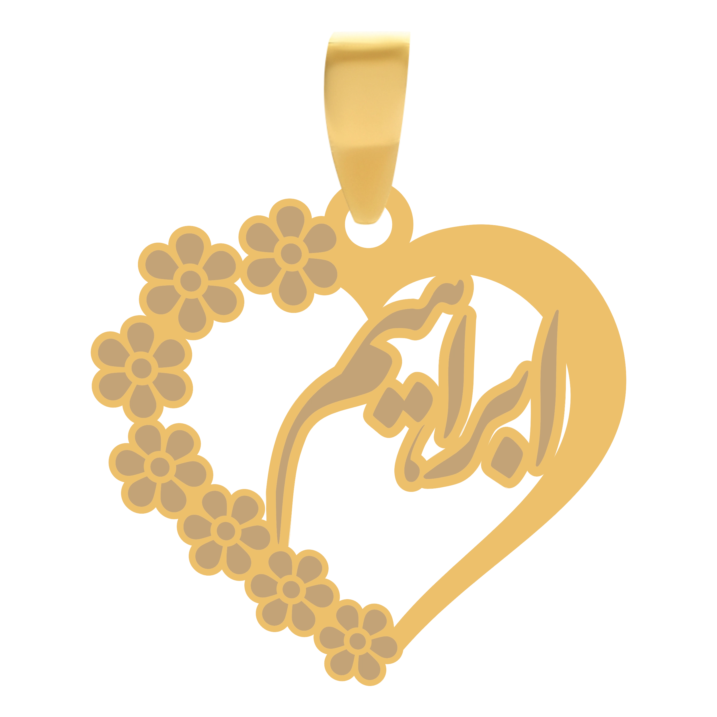 ابراهیم آویز گردنبند طلا ۱۸ عیار قلب اسم ابراهیم