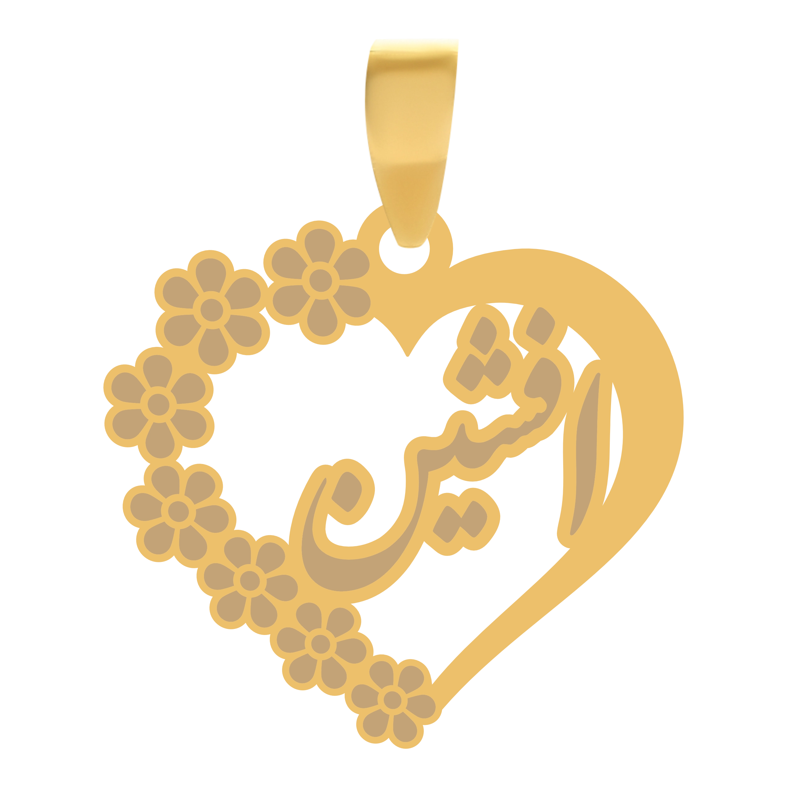 افشین آویز گردنبند طلا ۱۸ عیار قلب اسم افشین