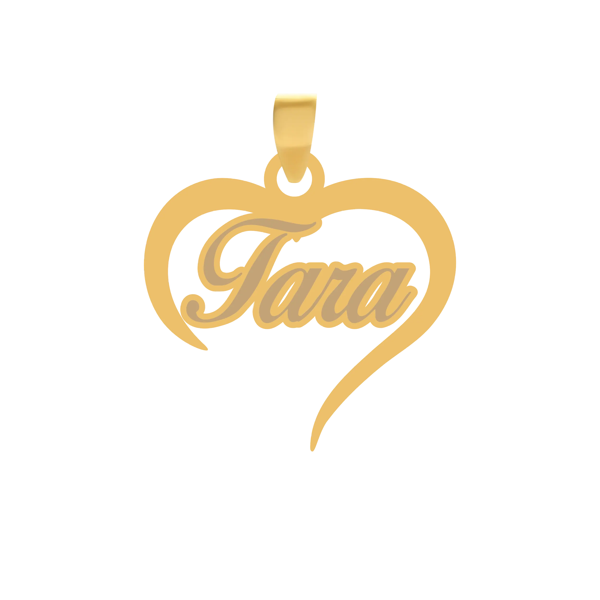 تارا-لاتین-قلب آویز گردنبند طلا ۱۸ عیار قلب اسم تارا لاتین