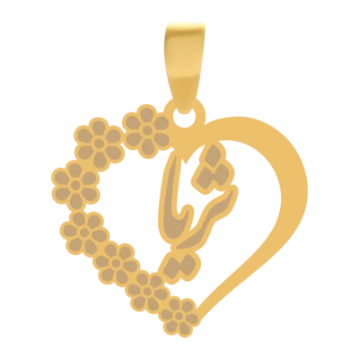 آویز گردنبند طلا ۱۸ عیار قلب اسم ثریا