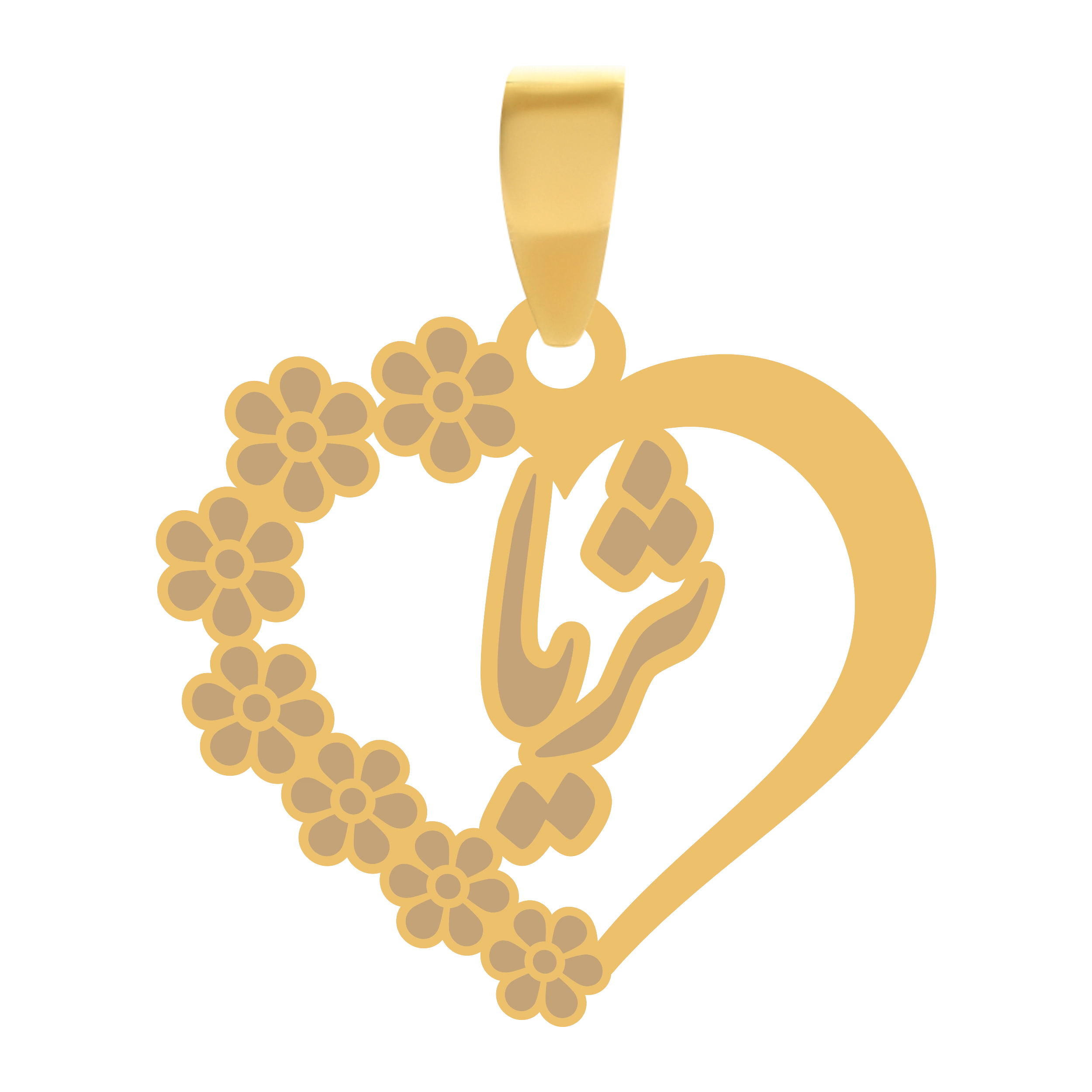 ثریا آویز گردنبند طلا ۱۸ عیار قلب اسم ثریا