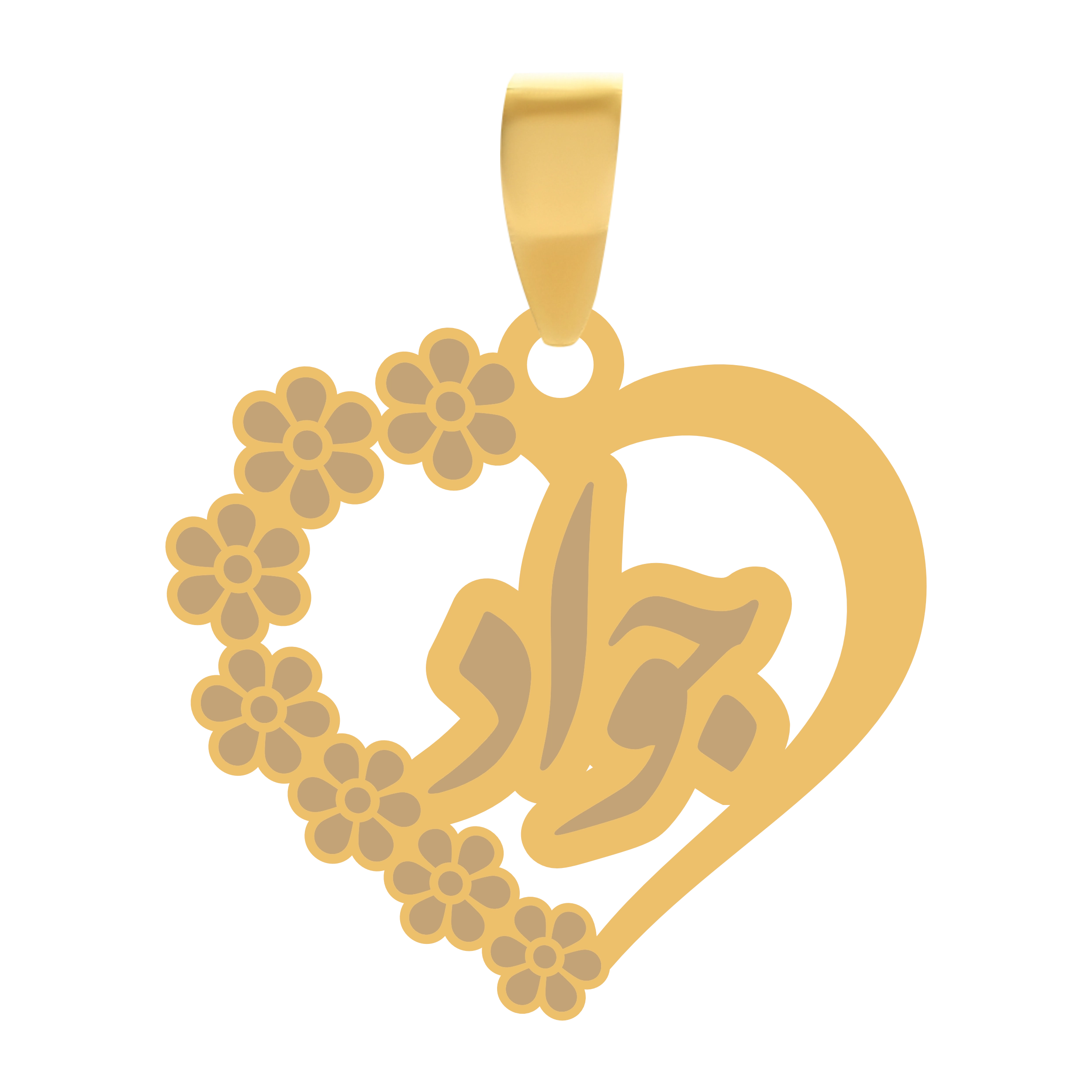 جواد آویز گردنبند طلا ۱۸ عیار قلب اسم جواد