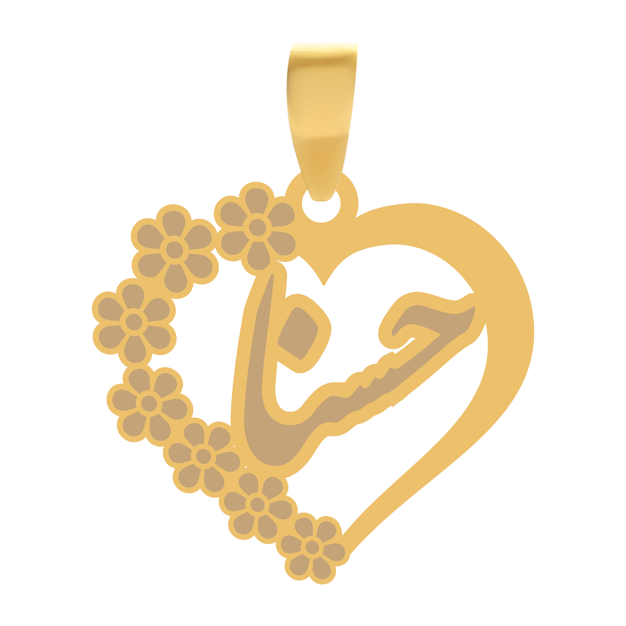 حسنا آویز گردنبند طلا ۱۸ عیار قلب اسم حسنا