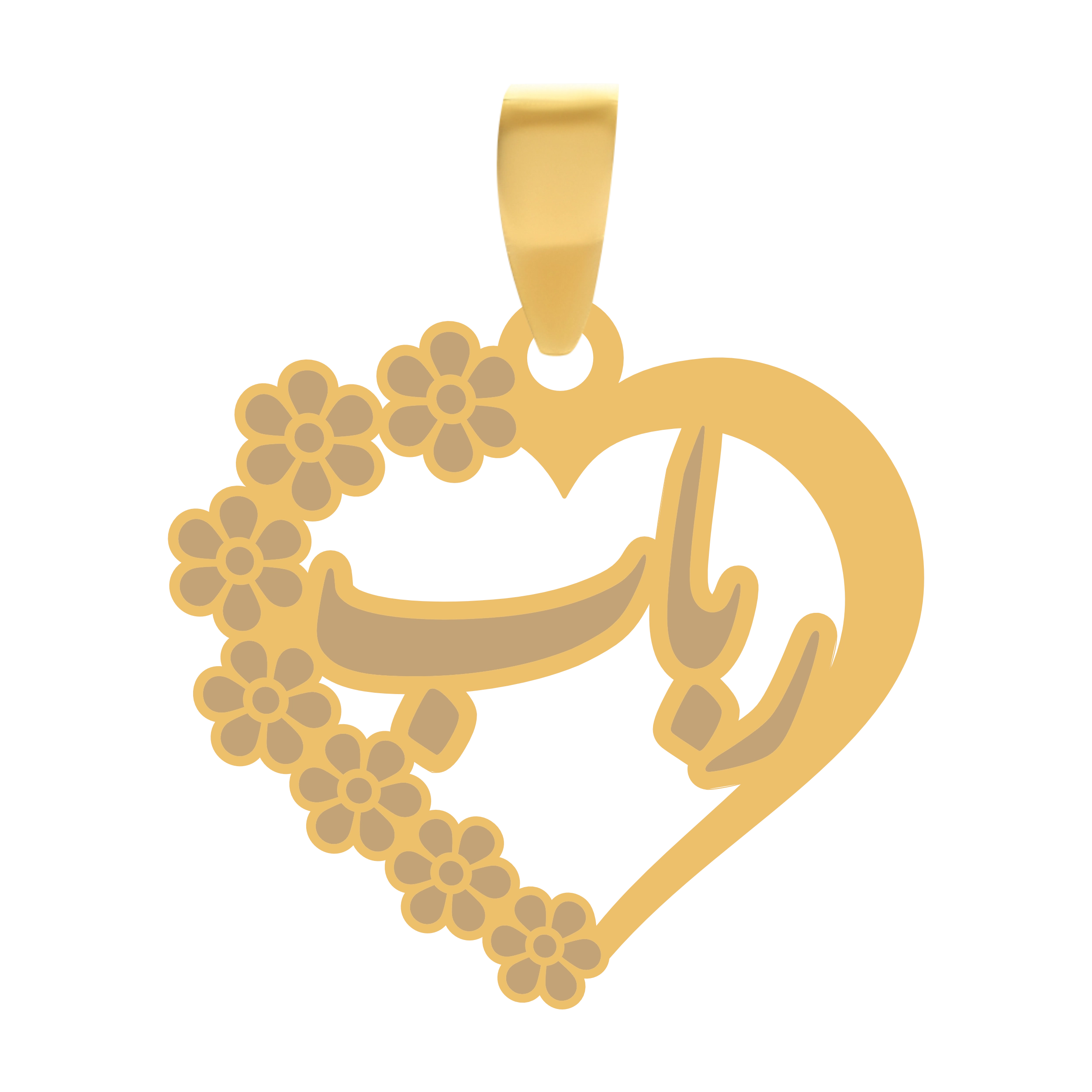 رباب آویز گردنبند طلا ۱۸ عیار قلب اسم رباب