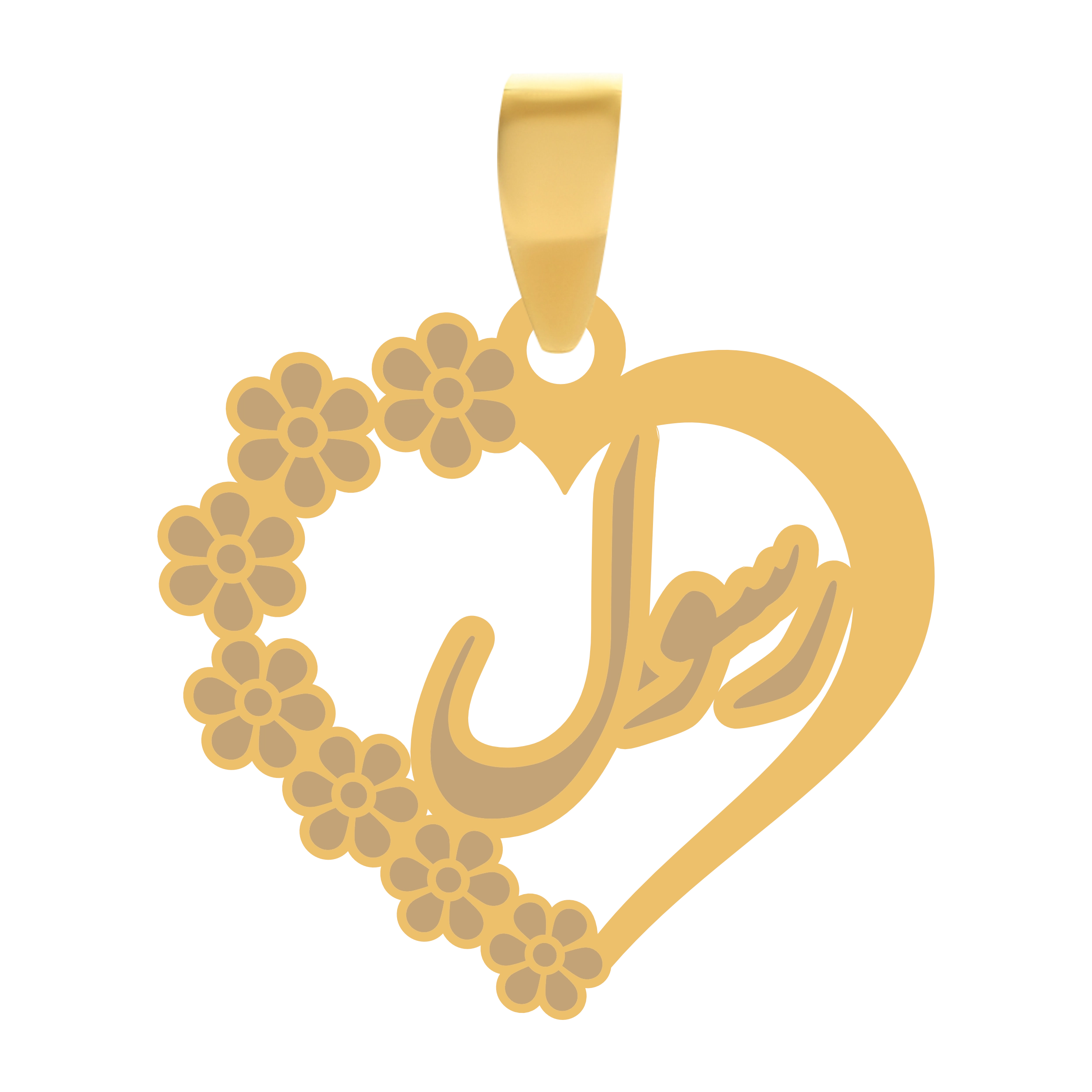 رسول آویز گردنبند طلا ۱۸ عیار قلب اسم رسول