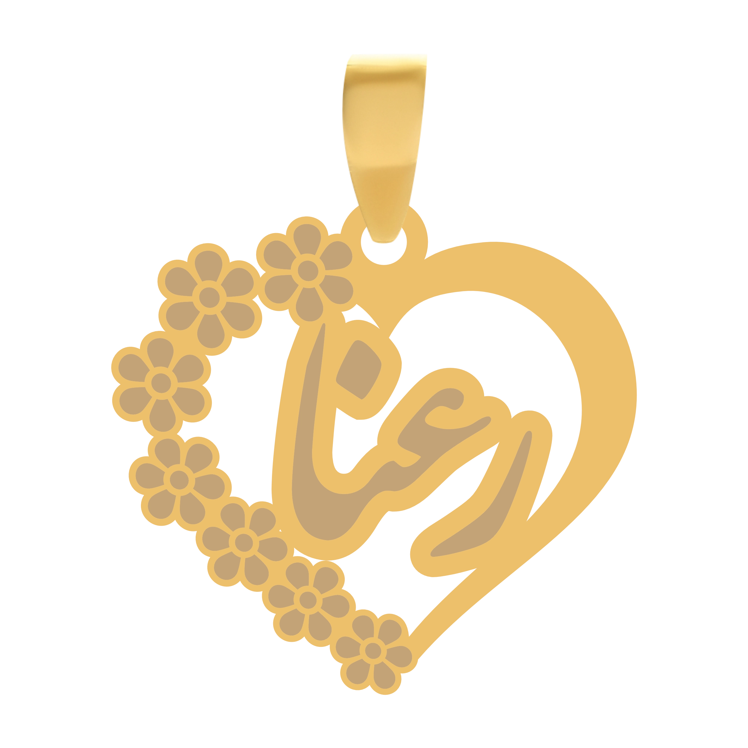 رعنا آویز گردنبند طلا ۱۸ عیار قلب اسم رعنا