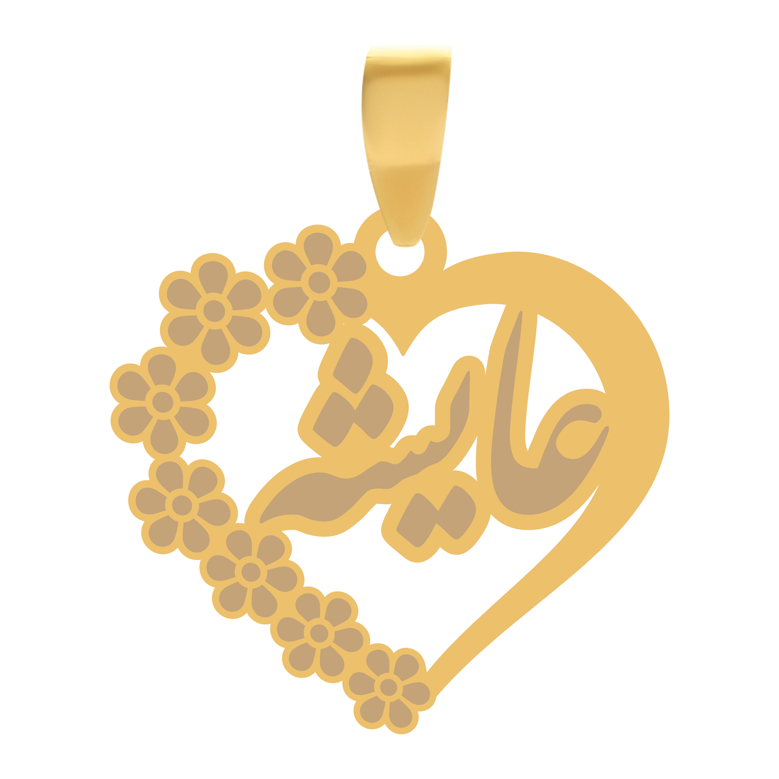 عایشه آویز پلاک قلب طلا اسم عایشه