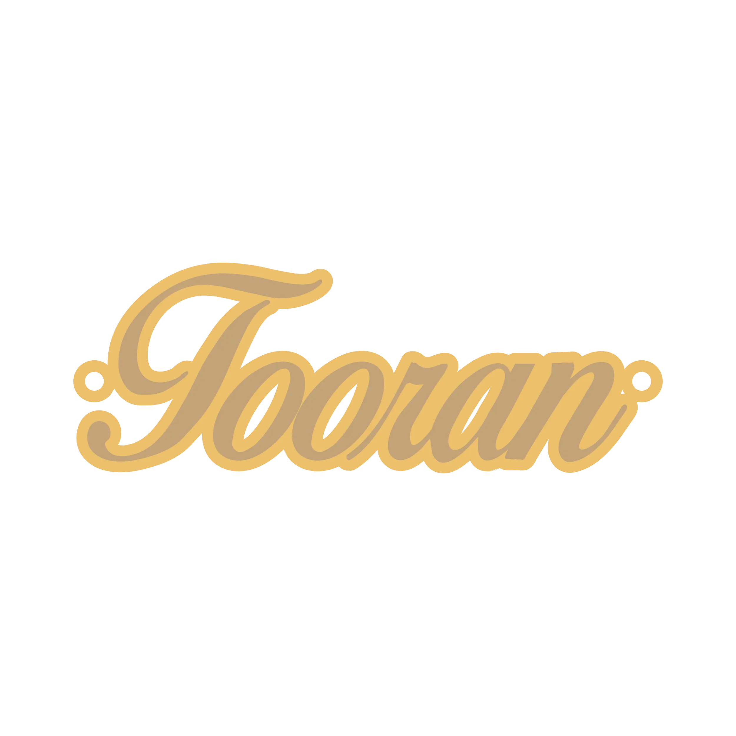 توران-لاتین آویز گردنبند طلا ۱۸ عیار اسم توران لاتین