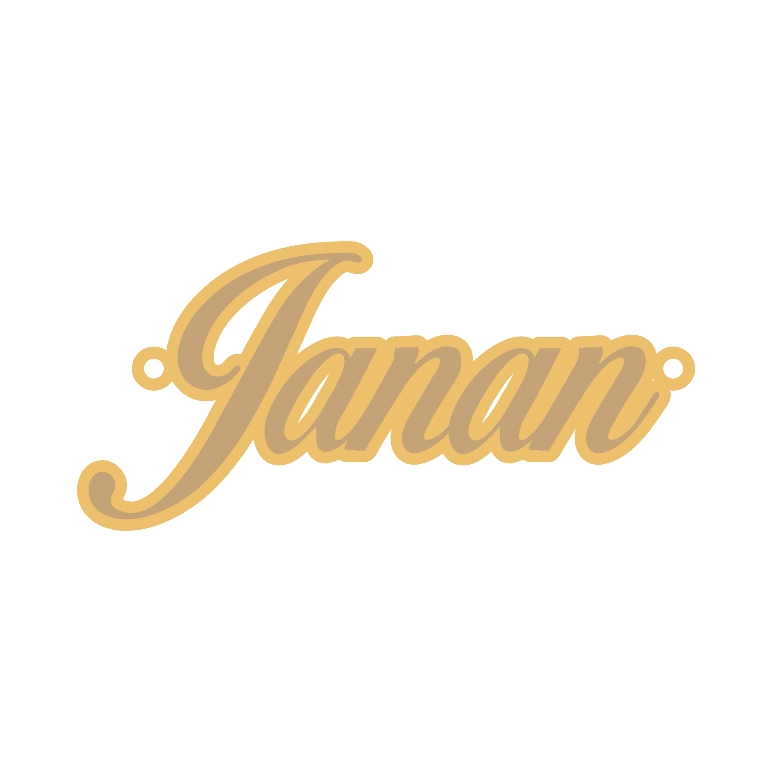 جانان-لاتین آویز گردنبند طلا ۱۸ عیار اسم جانان لاتین