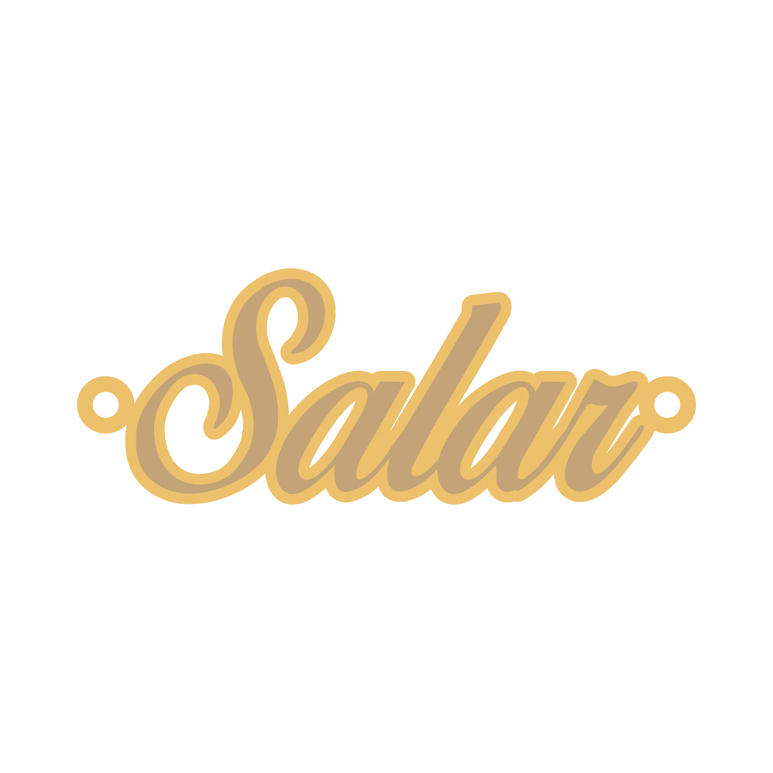 سالار-لاتین آویز گردنبند طلا ۱۸ عیار اسم سالار لاتین