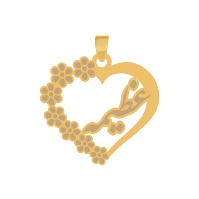 آویز پلاک قلب طلا اسم عظیمه