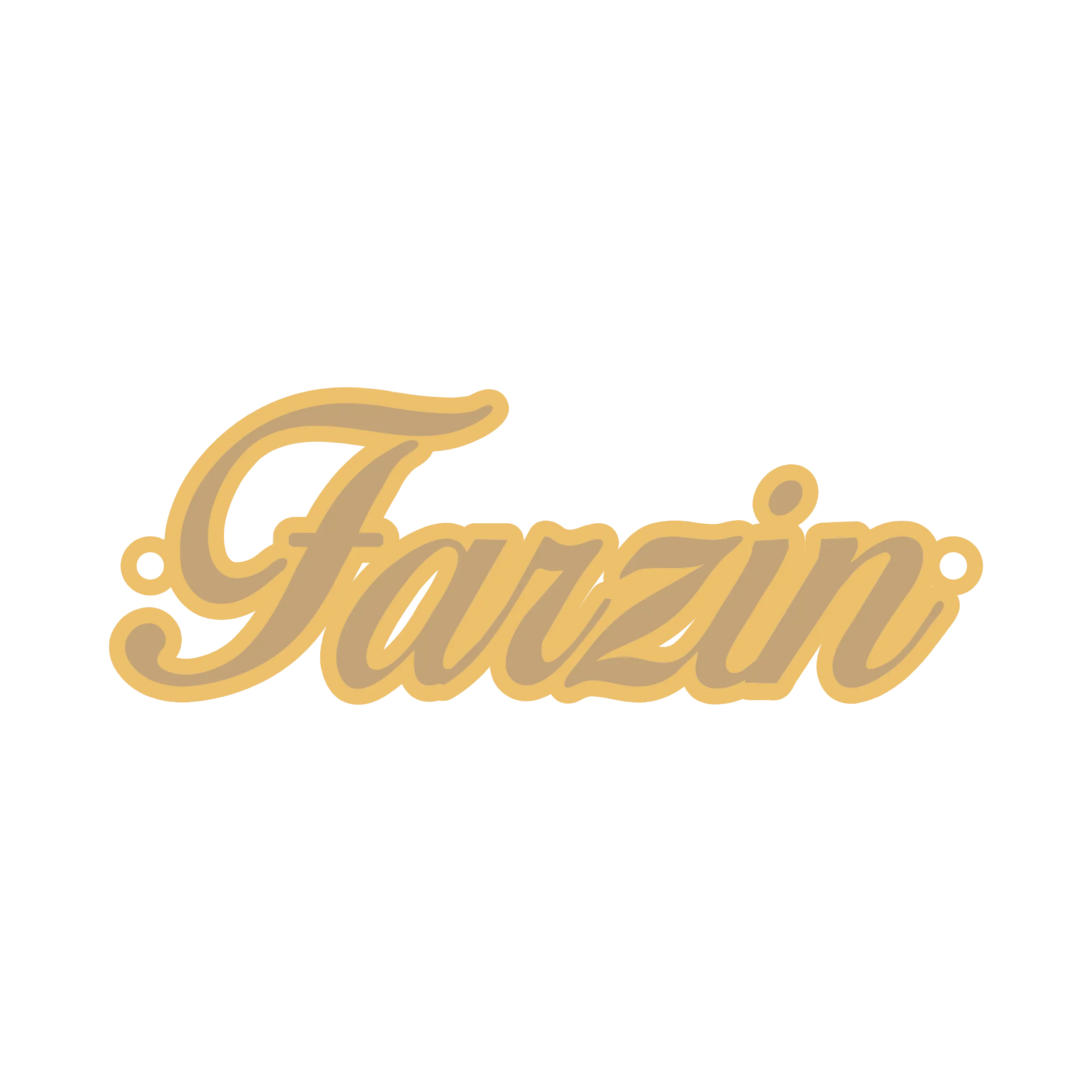 فرزین-لاتین آویز گردنبند طلا ۱۸ عیار اسم فرزین لاتین