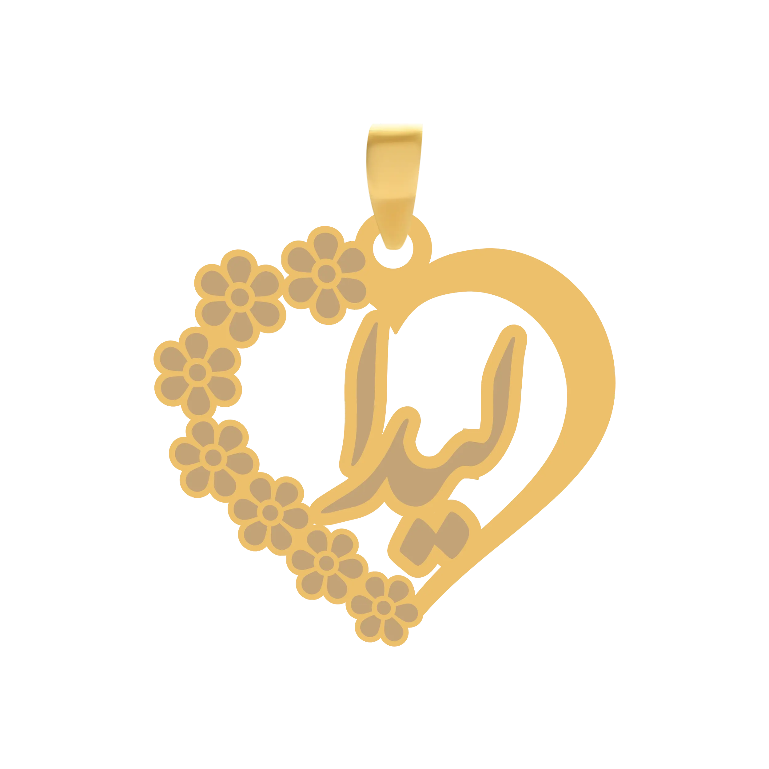 لیدا-قلب آویز پلاک قلب طلا اسم لیدا
